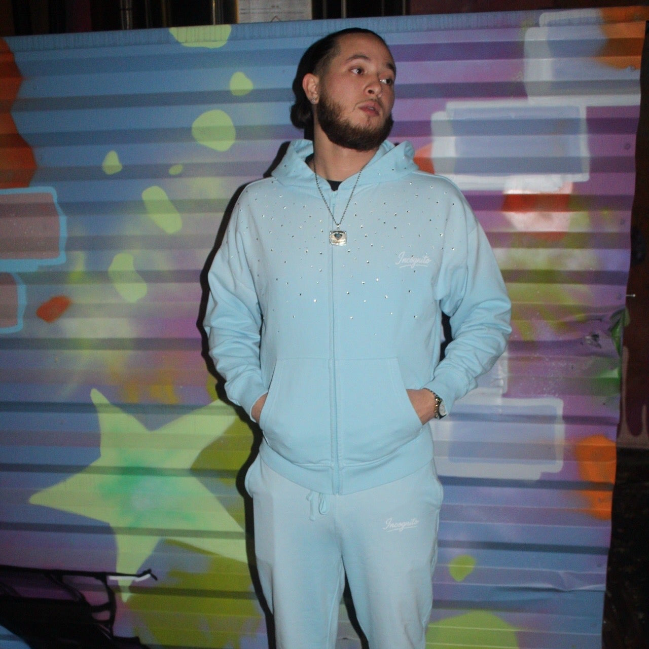 Incognito Mens Studded Jumpsuit