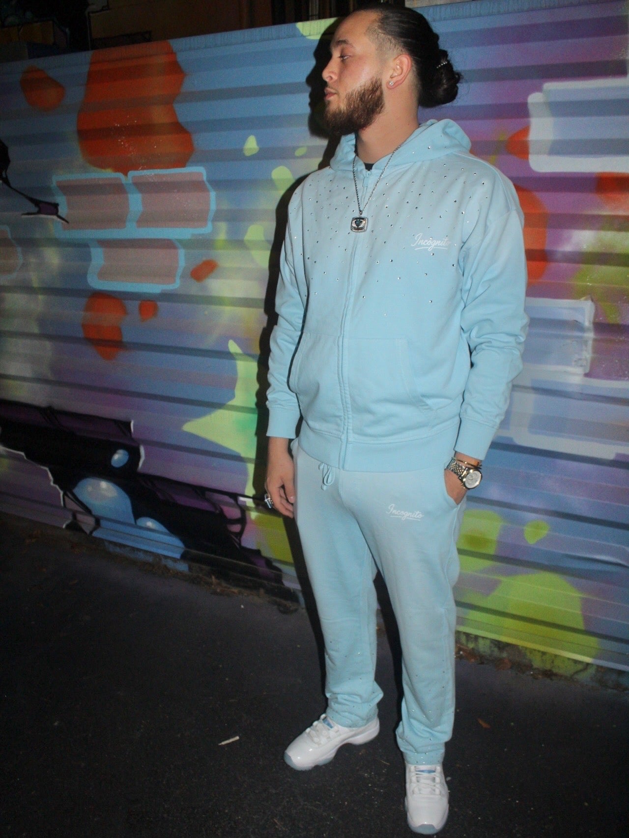 Incognito Mens Studded Jumpsuit