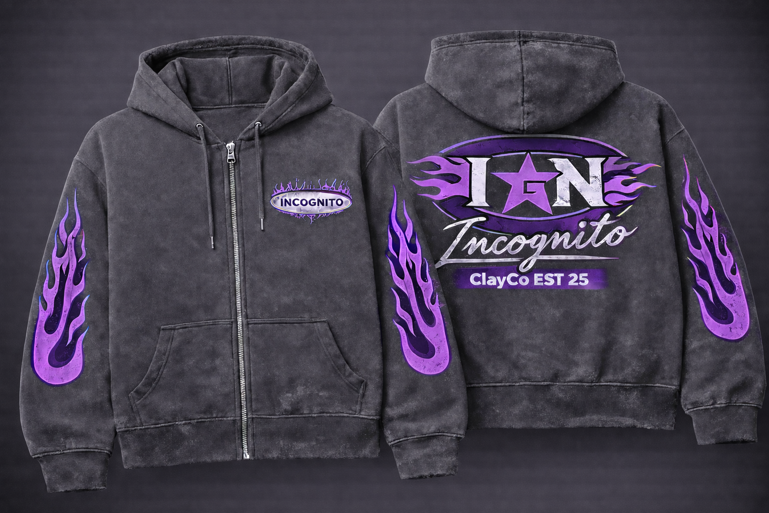 Purple Haze Flames Zip Up