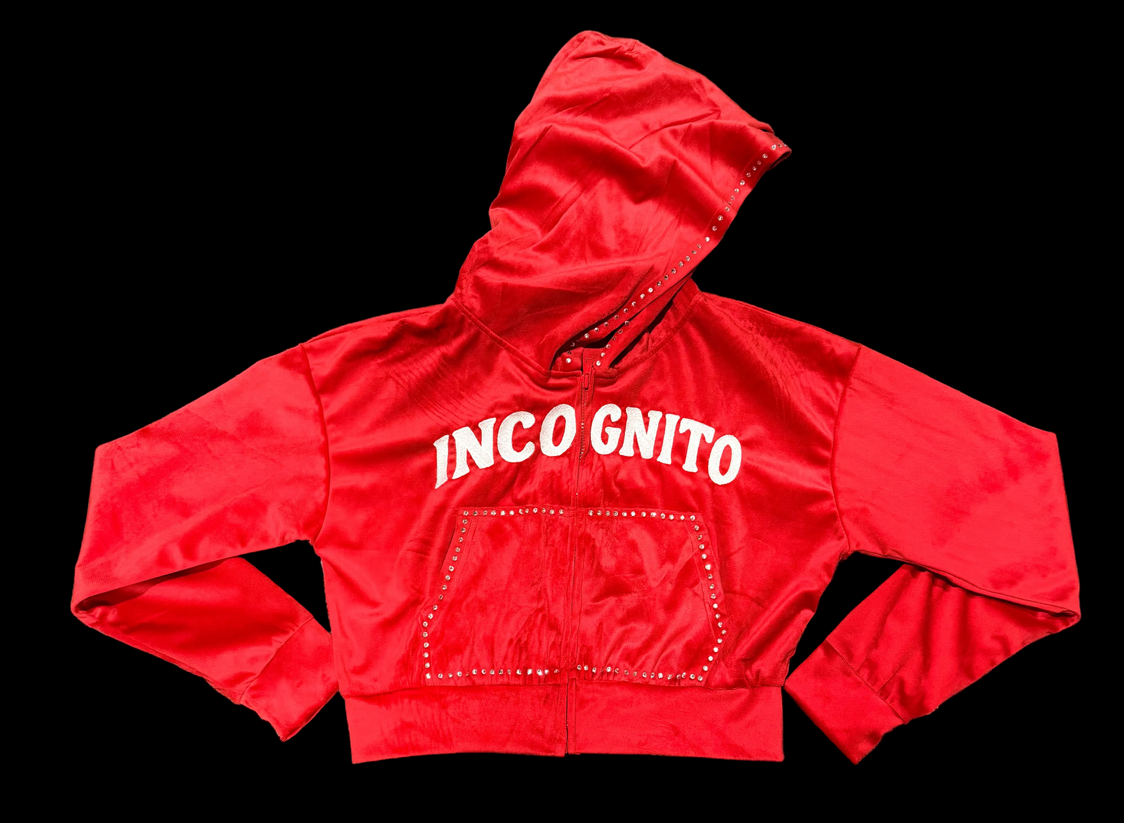 Candy Red Incognito Velour Set