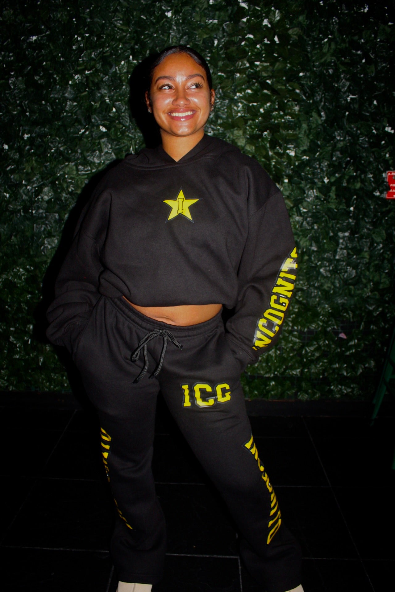 Woman's Incognito Black and Yellow Jumpsuit Womans