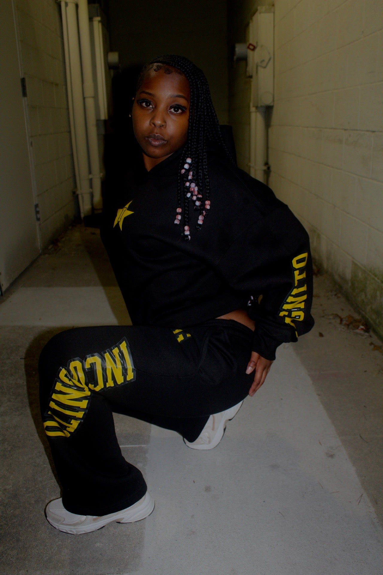 Woman's Incognito Black and Yellow Jumpsuit Womans